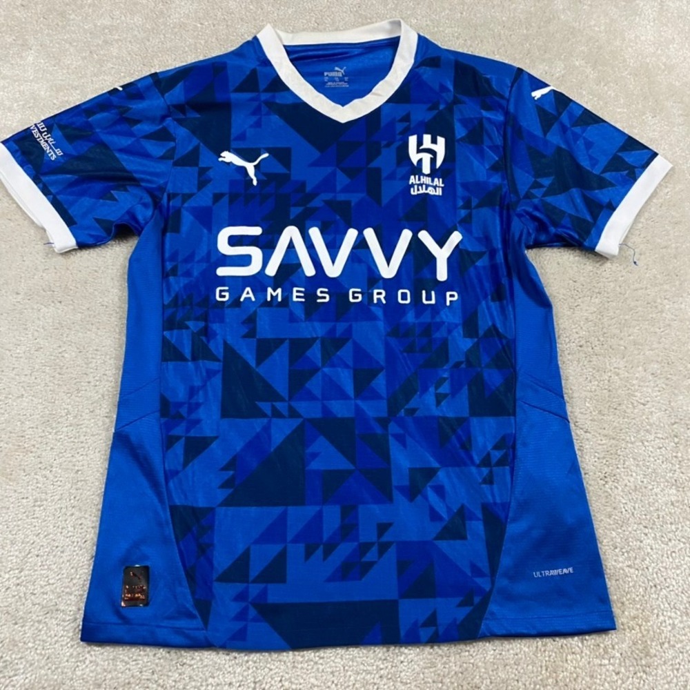 Puma Al-Hilal FC Jersey Mens XL Joao Cancelo 20 Home Blue Soccer Kit Football